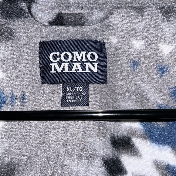 COMO MAN Flannel LS Button-up GRGYL GRAY Fleece Southwestern Men’s size XL - Picture 3 of 6